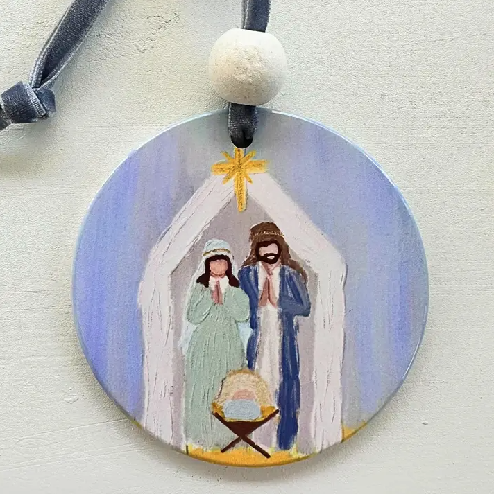 Painted Nativity Christmas Ornament