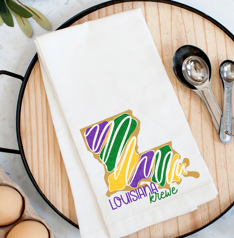 Louisiana Krewe King Cake Kitchen Towel