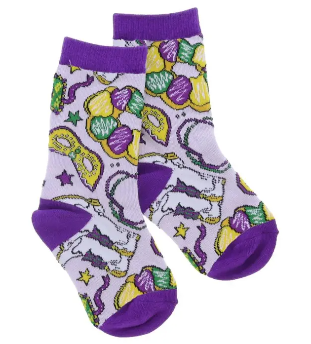 Kids Mardi Gras Tall Sock