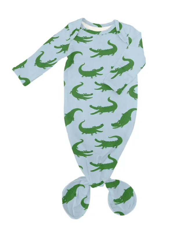 Goosies Knotted Gown, Blue Alligators