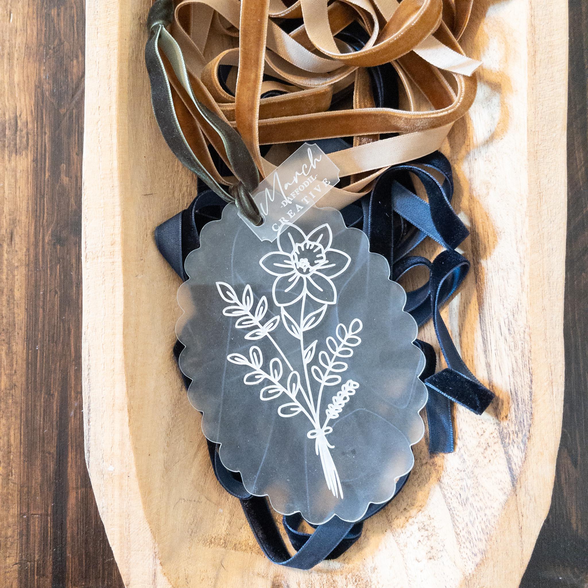 Birth Month Flower Tag {acrylic}