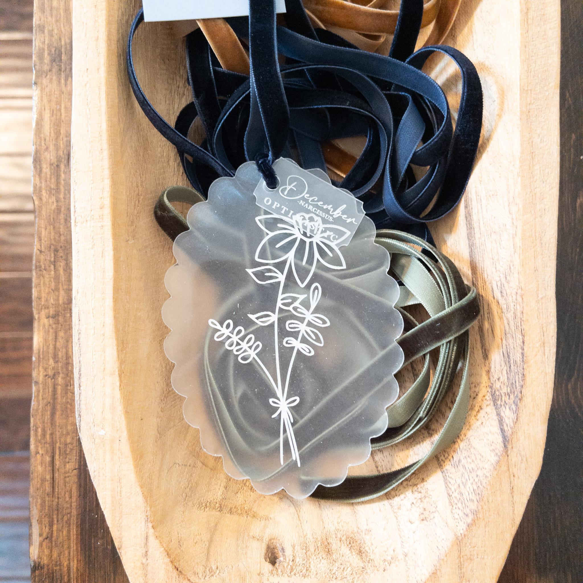 Birth Month Flower Tag {acrylic}