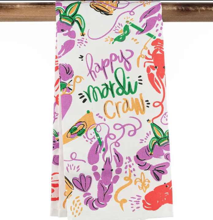 Happy Mardi Craw Towel