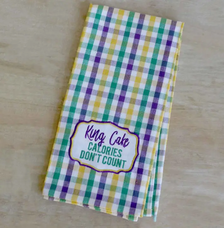 King Cake Gingham Towel