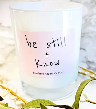Be Still and Know Glass Candle