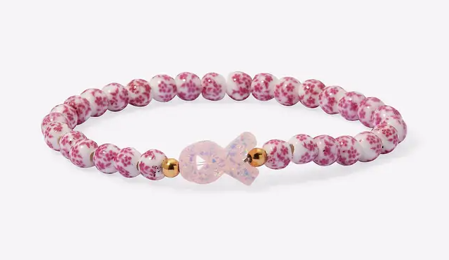 Holy Water Porcelain Pink Ribbon Awareness Bracelet