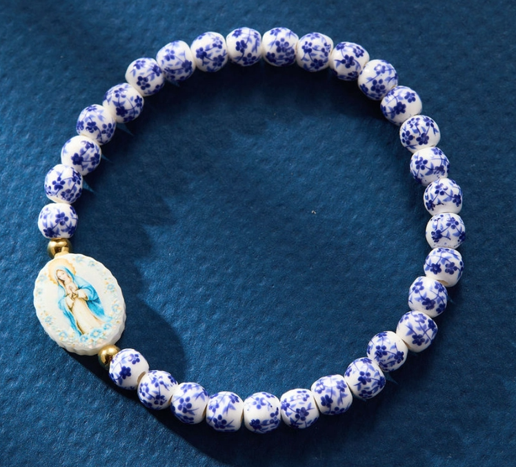 Holy Water Miraculous Mary Porcelain Bracelet