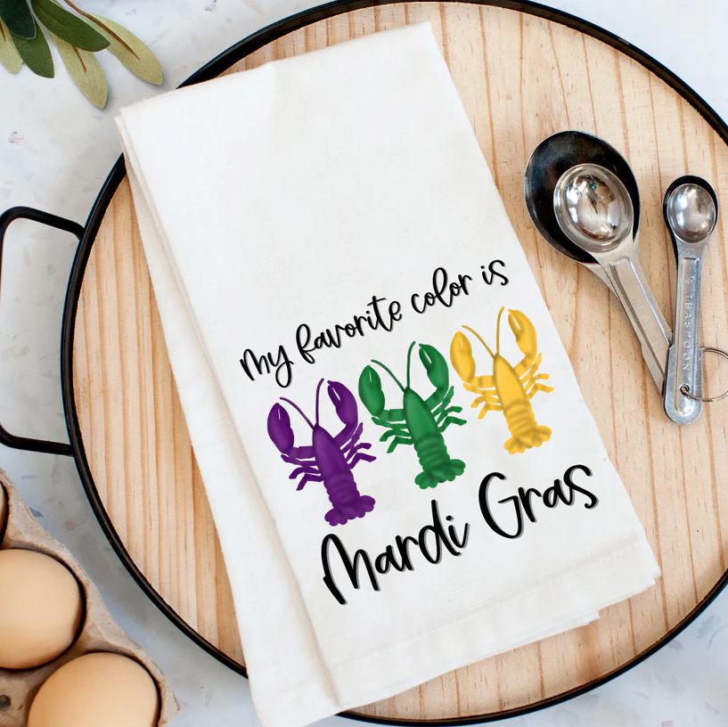 My Favorite Color is Mardi Gras Towel