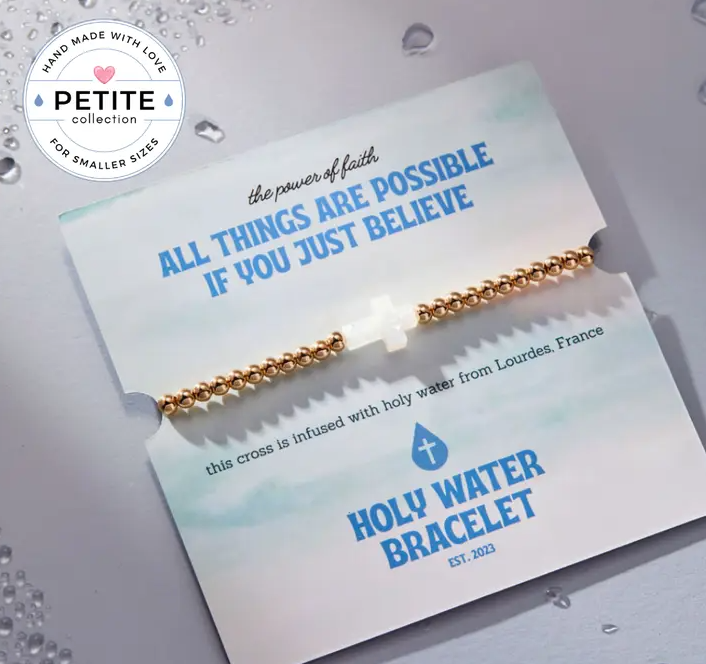 Holy Water Cross Petite Bracelet