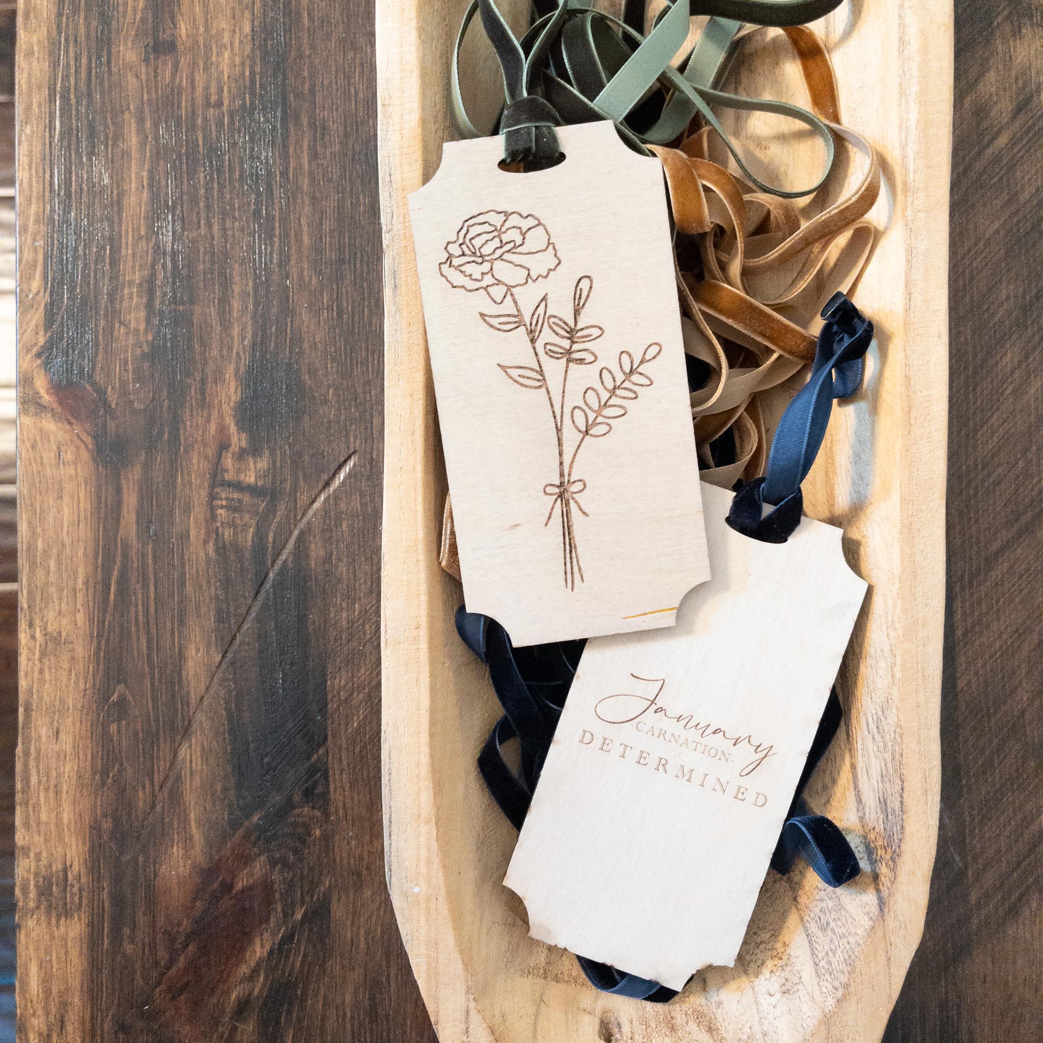Birth Month Flower Tag {wood}