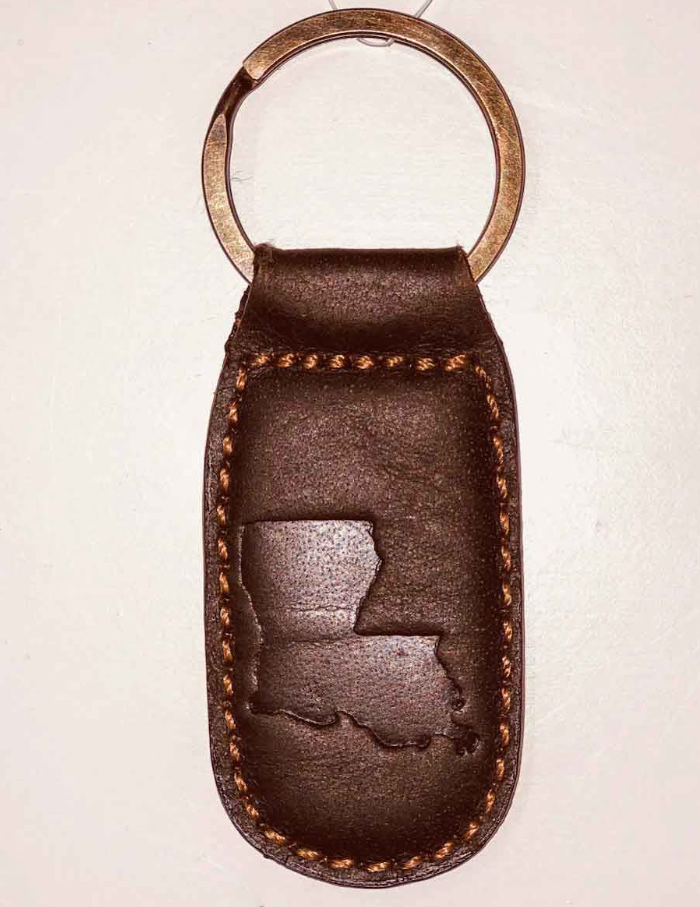 Leather Embossed Keychain