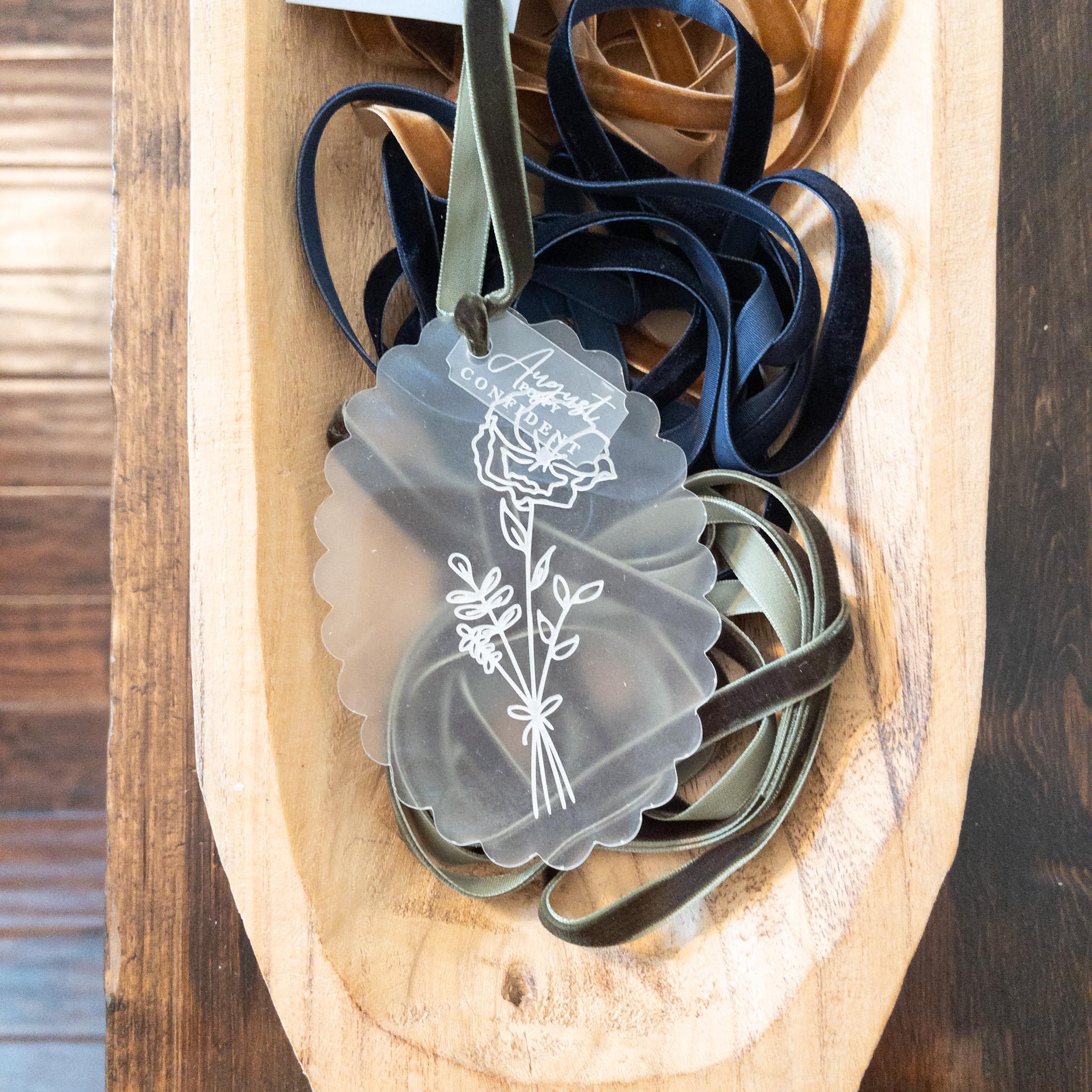 Birth Month Flower Tag {acrylic}