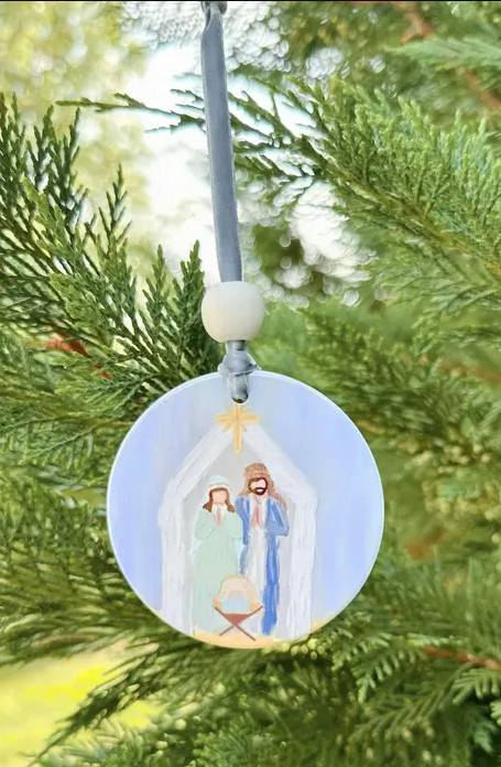 Painted Nativity Christmas Ornament