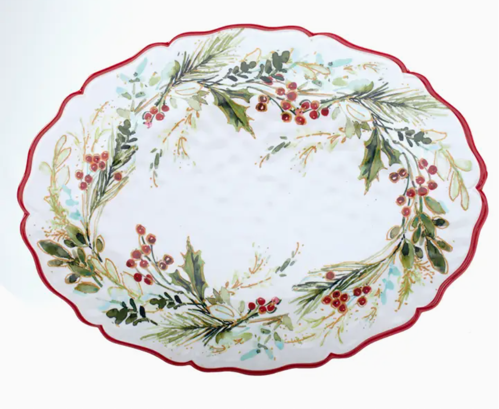 Christmas Gatherings Melamine Oval Platter