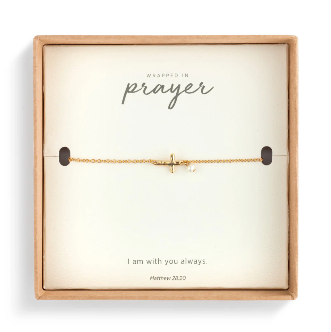 Dainty Cross Bracelet, Gold