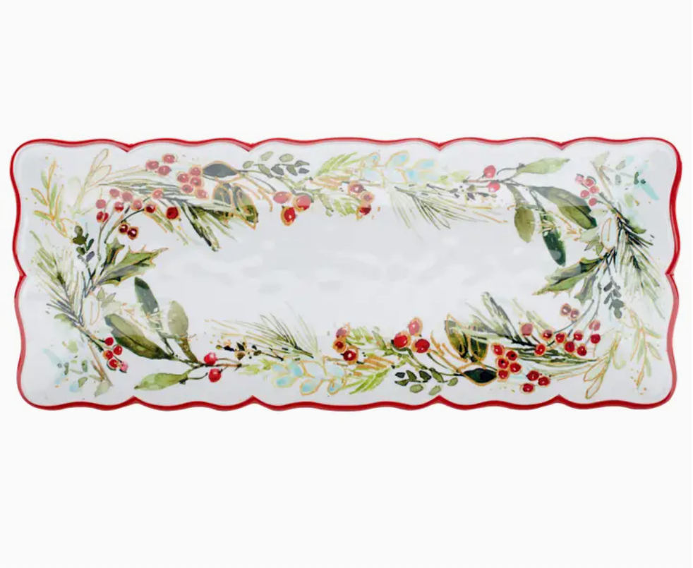 Christmas Gatherings Melamine Rectangular Platter