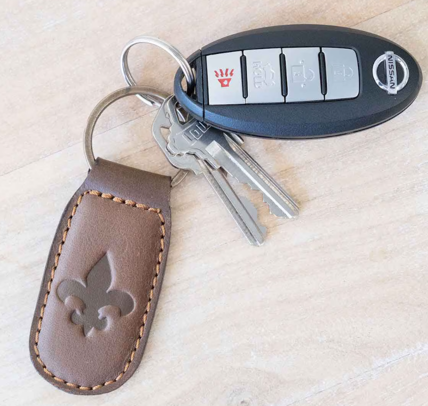 Leather Embossed Keychain
