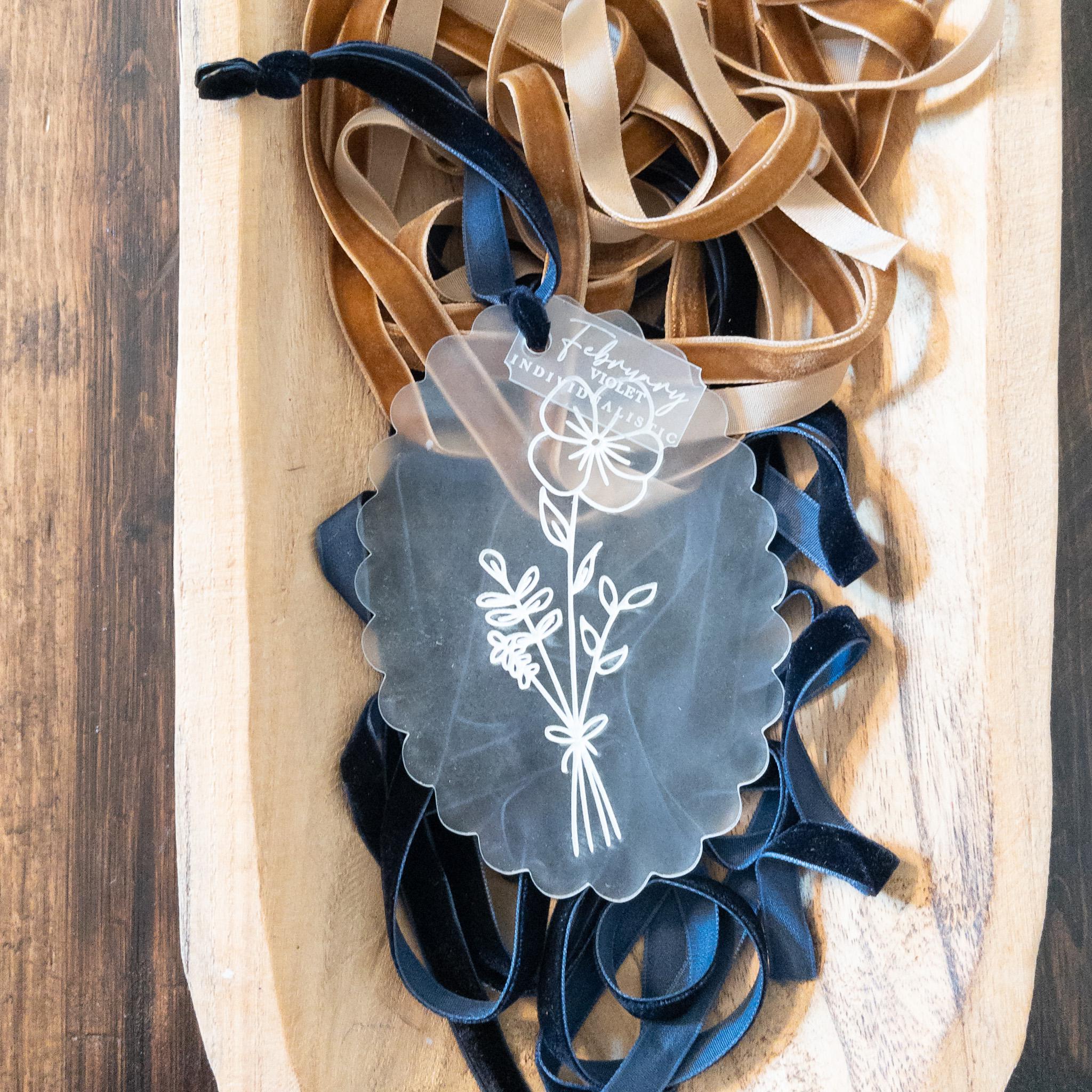 Birth Month Flower Tag {acrylic}