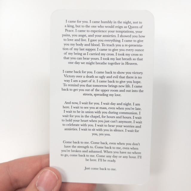 Monstrance Prayer Card