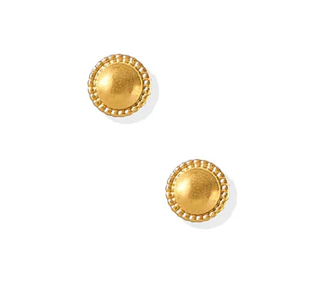 Drew Round Gold  Screwback Studs