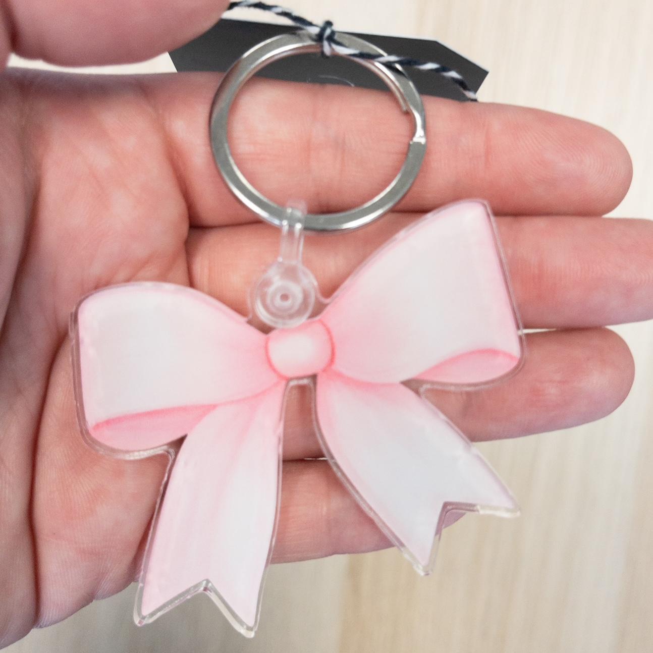 Pink Bow Keychain