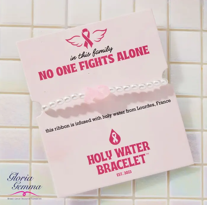 Holy Water Pink Ribbon Awareness Bracelet