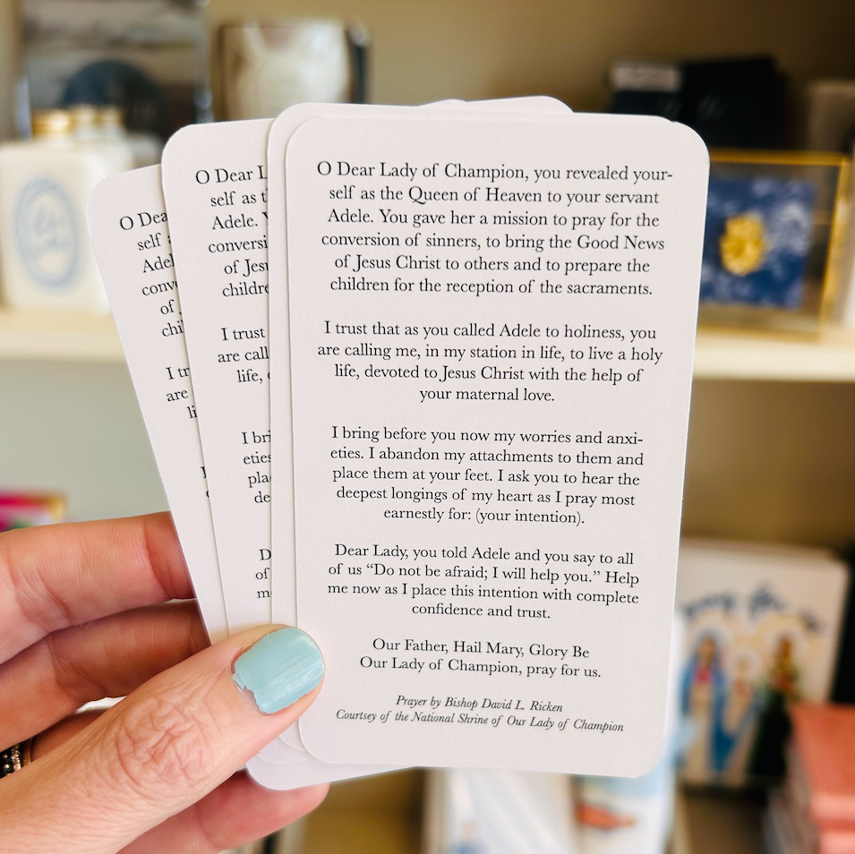 Our Lady of Champion Prayer Card