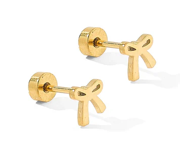 Ruby Bow Screwback Studs