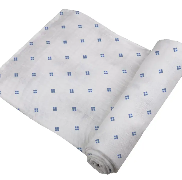 Periwinkle Diamond Polka Dot Swaddle
