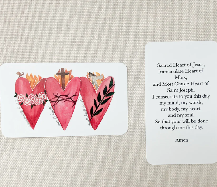 3 Hearts Prayer Card