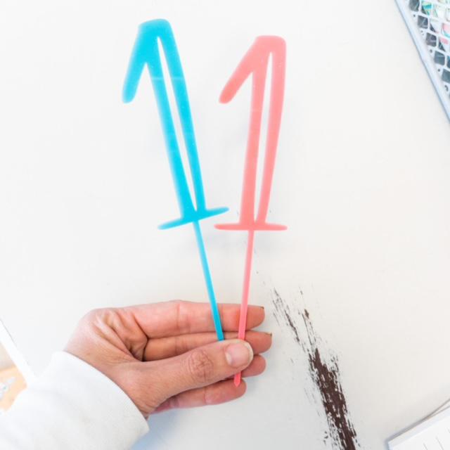 "1" Acrylic Cake Topper