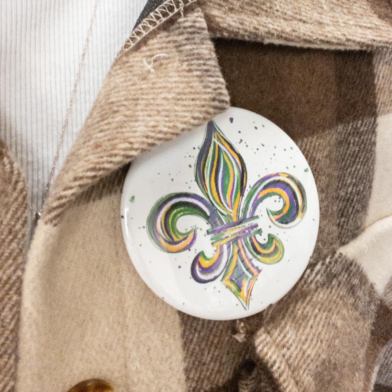 Mardi Gras Button Pin