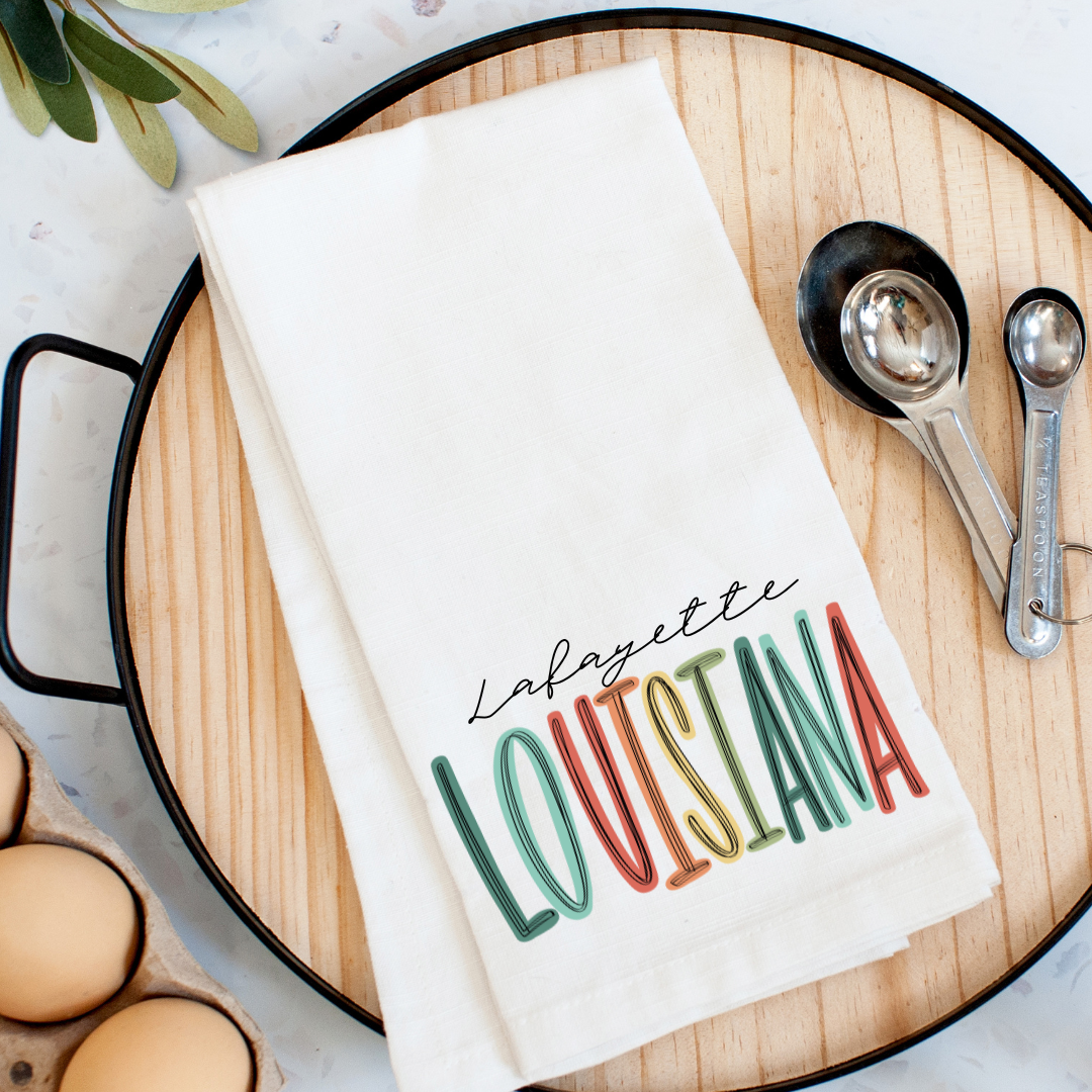 Lively Lafayette Louisiana Towel