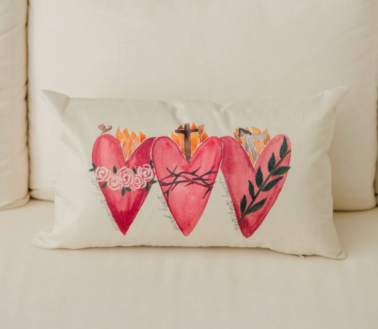 3 Hearts Lumbar Pillow