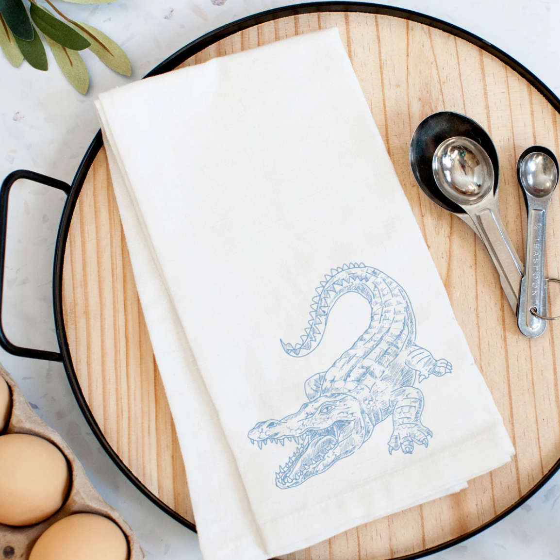 Chinoiserie Alligator Kitchen Towel