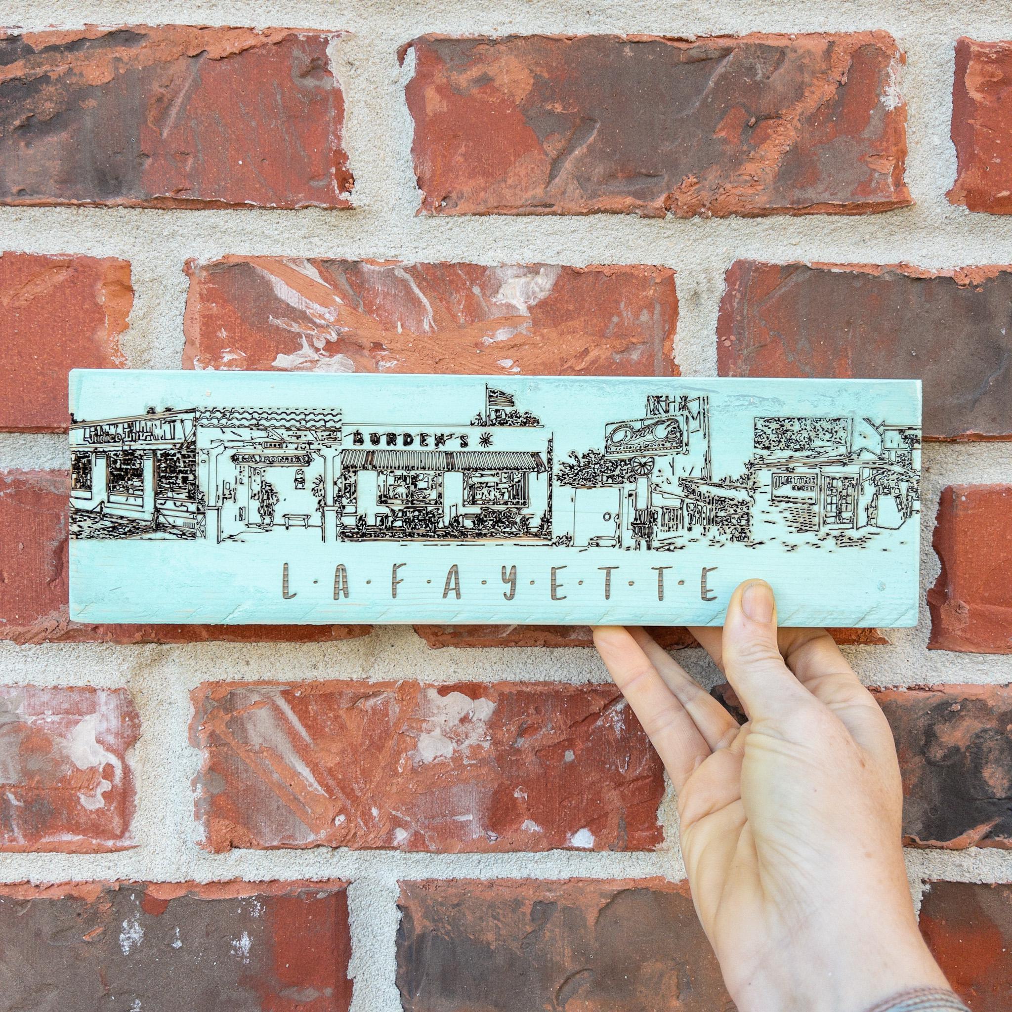 Lafayette Landmark Wood Sign, Small