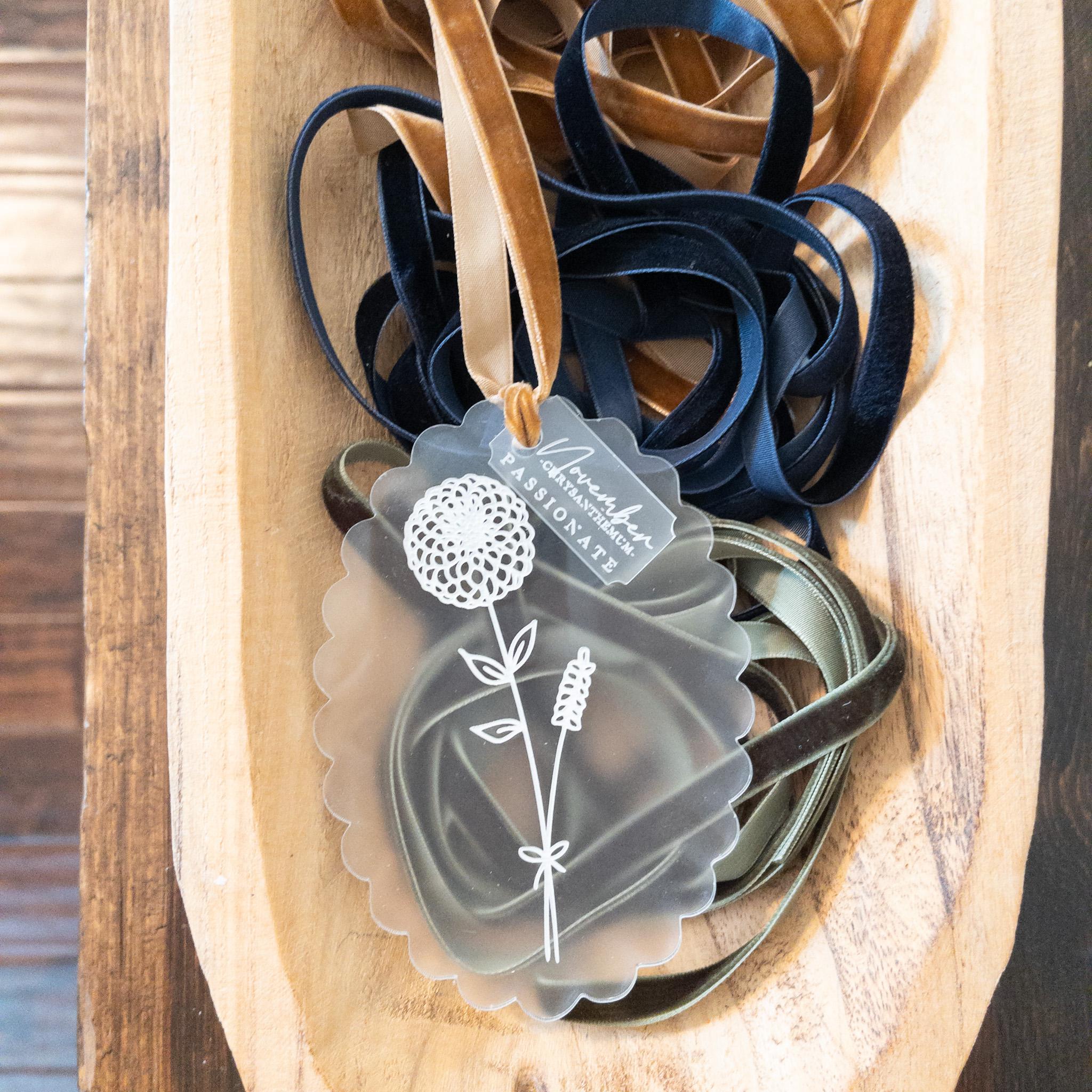 Birth Month Flower Tag {acrylic}