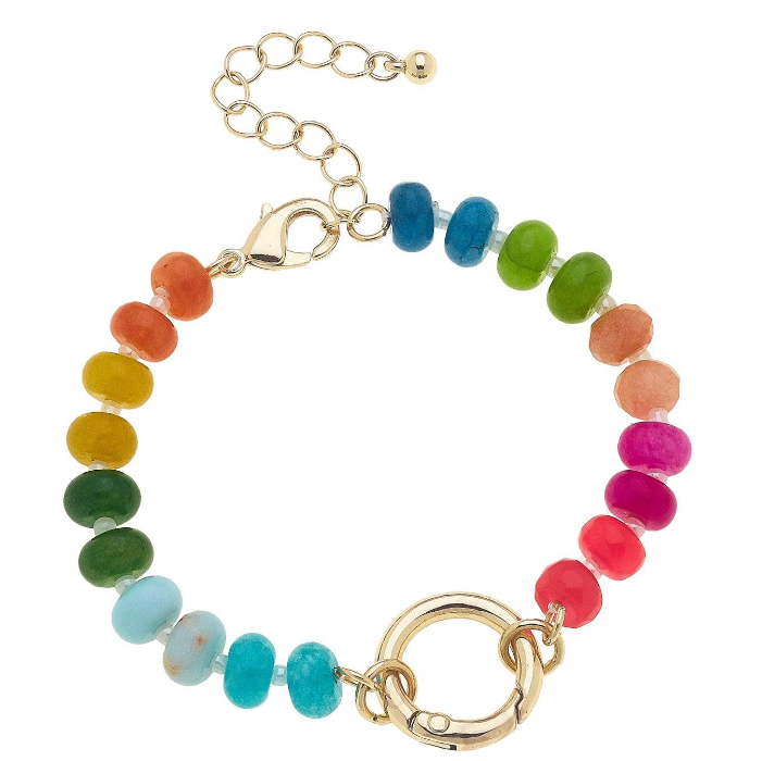 Lucy Gemstone Beaded Charm Bracelet