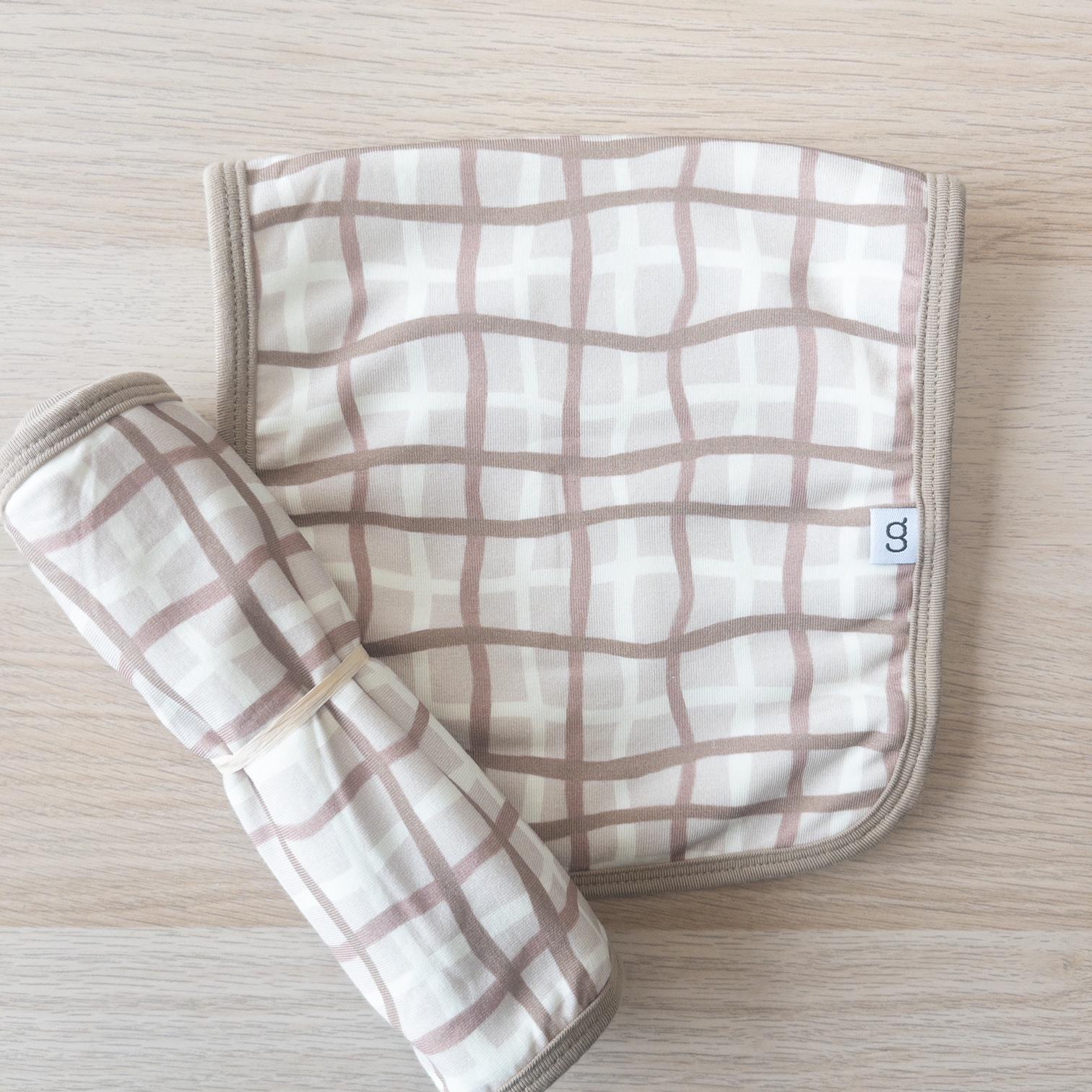 Burp Cloth, Tan Plaid