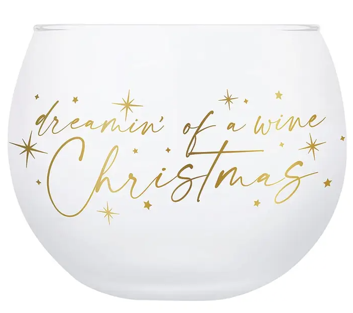 Dreamin' of A Wine Christmas Wine Glass