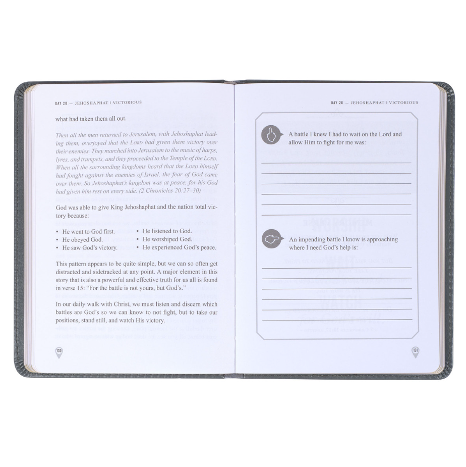 Legacy of Leaders Gray Faux Leather Devotional