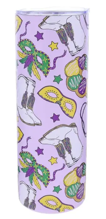 Mardi Gras Skinny Tumbler