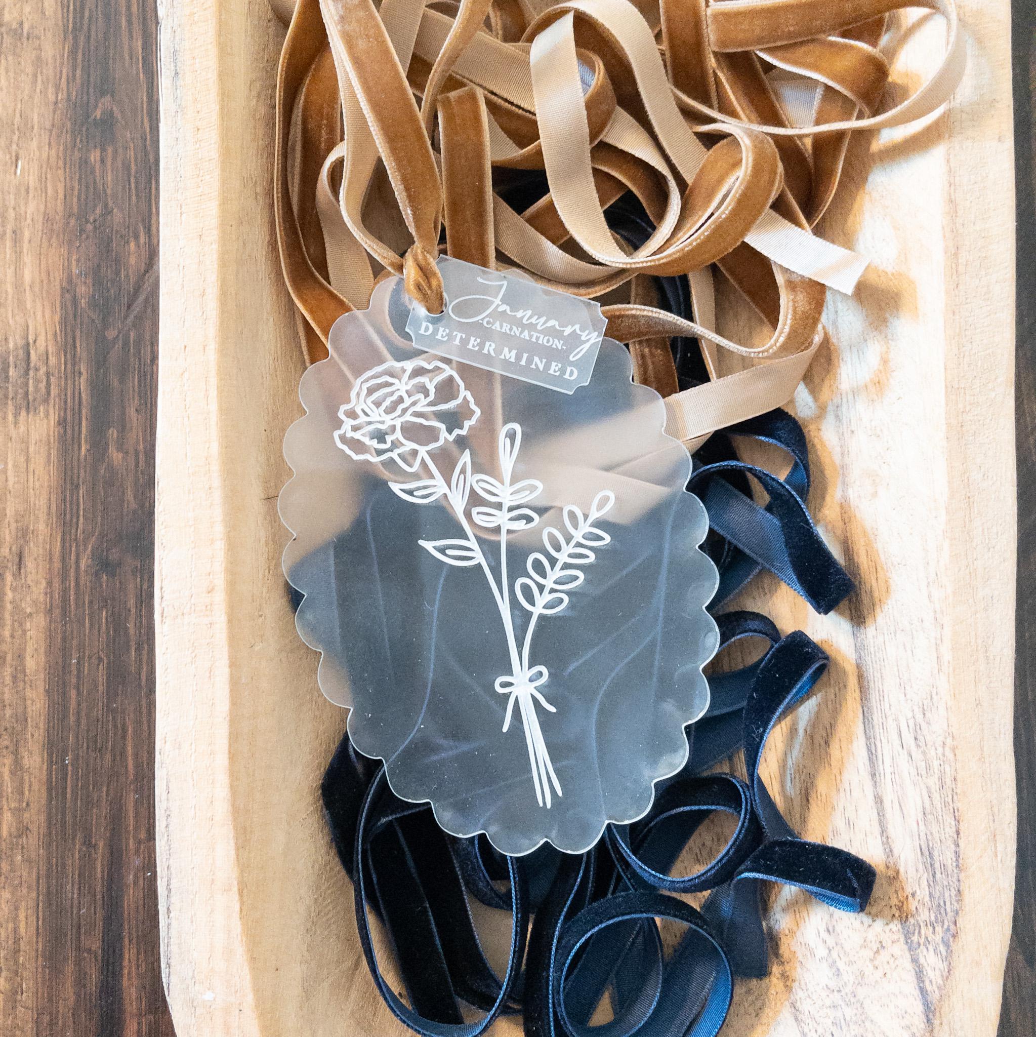 Birth Month Flower Tag {acrylic}