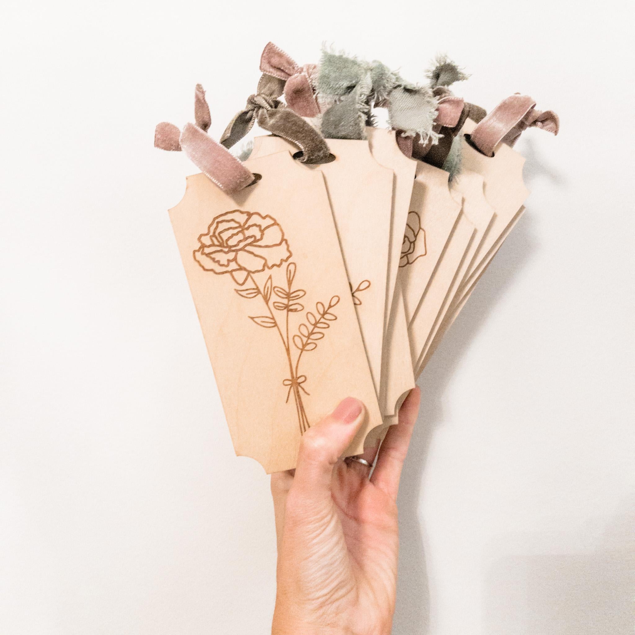 Birth Month Flower Tag {wood}