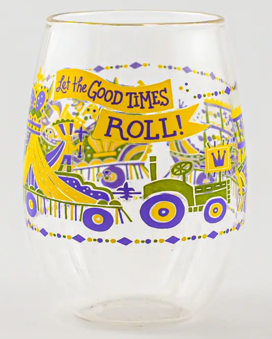 Let the Good Times Roll Wine Glass