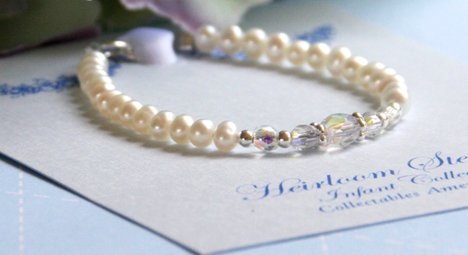 Pearl and Crystal Infant Bracelet