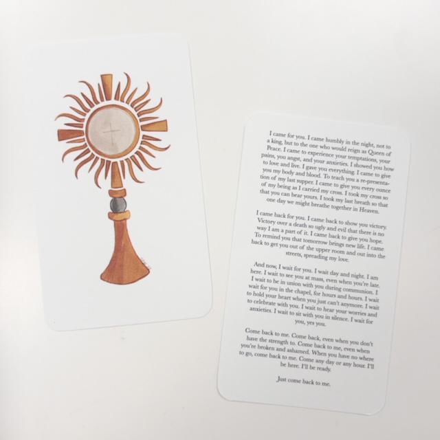 Monstrance Prayer Card