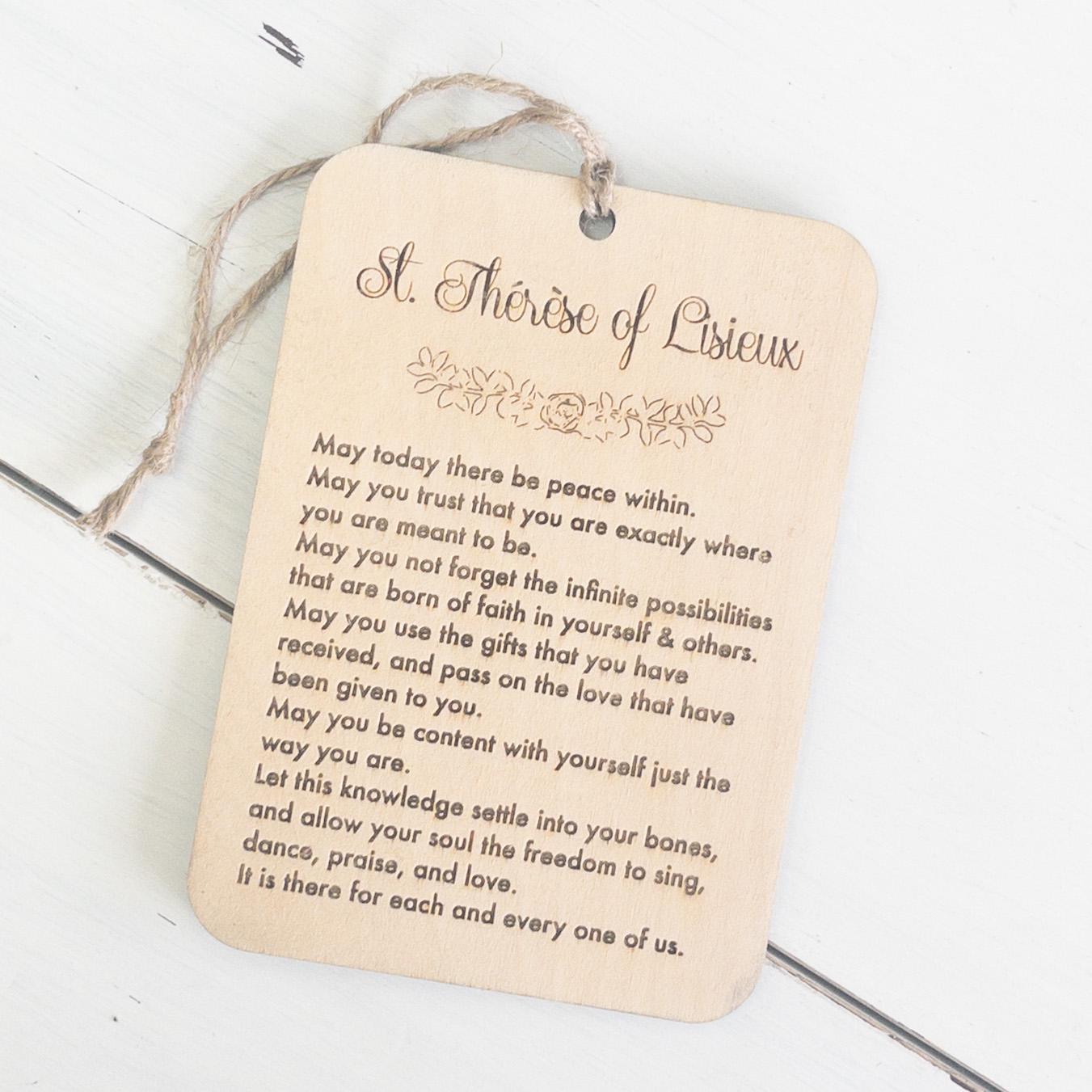 St. Therese Prayer Plaque