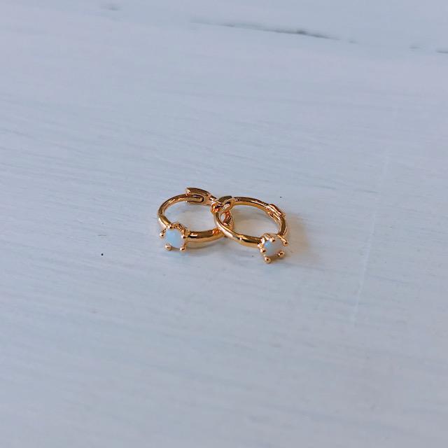 Single Stone Huggies (Opal)