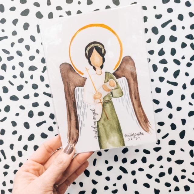 Guardian Angel {Green} Print